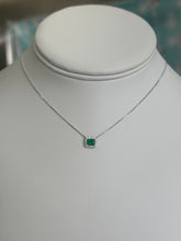 Load image into Gallery viewer, Emerald Halo Solitaire Necklace