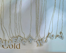 Load image into Gallery viewer, Baguette Initial Necklace