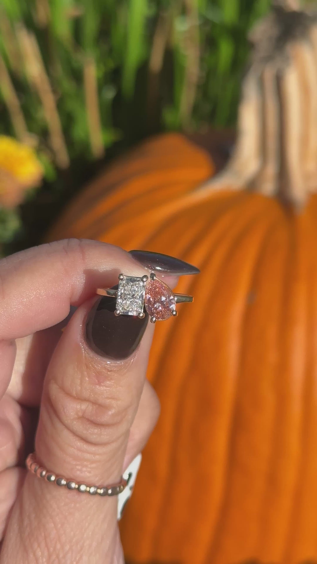 Toi-et-Moi Pink & White Diamond Ring