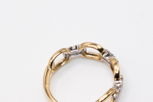 Load image into Gallery viewer, Chain Link Ring with Diamonds
