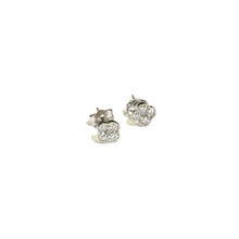 Load image into Gallery viewer, Diamond Karina Earrings in 14k white Gold laid flat on a white background.
