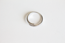 Load image into Gallery viewer, Top-down view of  a Diamond Wrap Ring in White Gold on a white background.
