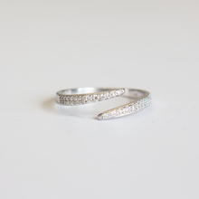 Load image into Gallery viewer, Diamond Wrap Ring in White Gold on a white background.
