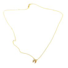 Load image into Gallery viewer, Double Angel Necklace in 14K yellow Gold on a white background.
