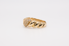 Load image into Gallery viewer, Croissant Ring in 14K Gold with Diamonds
