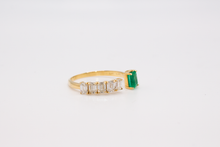 Load image into Gallery viewer, Open Emerald and Diamond Ring

