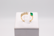Load image into Gallery viewer, Open Emerald and Diamond Ring

