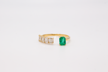 Load image into Gallery viewer, Open Emerald and Diamond Ring
