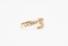 Load image into Gallery viewer, Snake Wrap Ring with Baguette Diamonds
