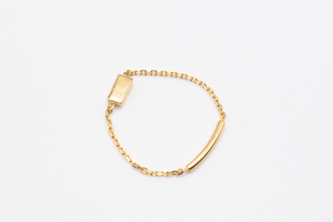 Gold Bar Chain Ring